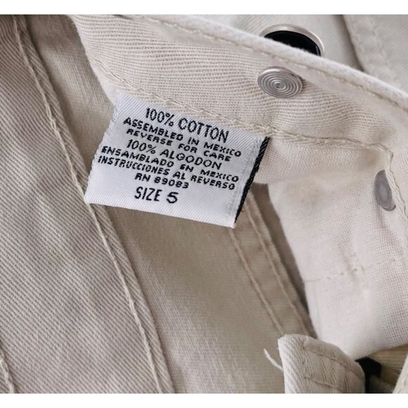 LEI Surplus High-Waisted Denim Shorts Size 5 Beige 100% Cotton Y2k Juniors - Picture 2 of 6